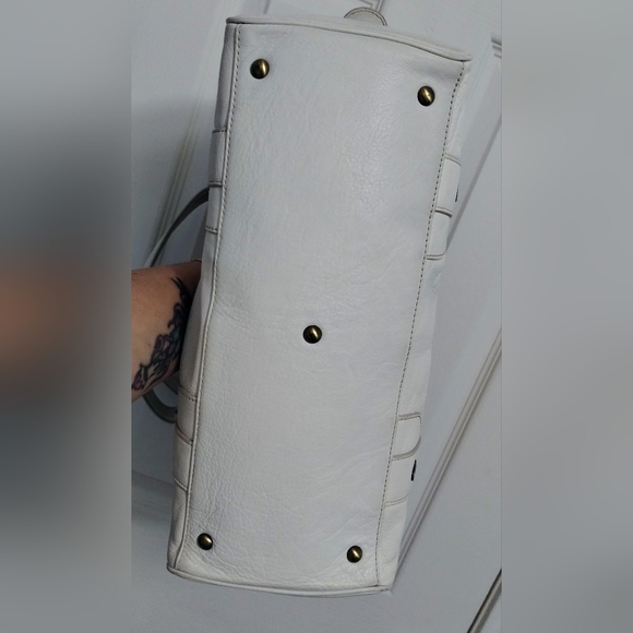 MCM White Hobo Bag with Red and Blue Scarf - Picture 11 of 15